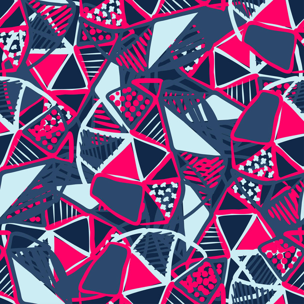 Abstract seamless vector pattern for girls, boys, clothes. Creative background with dots, geometric figures Funny wallpaper for textile and fabric. Fashion style. Colorful bright - Vector, Image