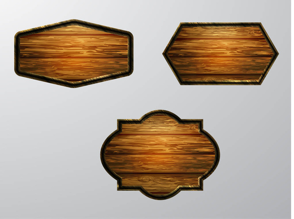Vector realistic illustration of wooden signboard - Vecteur, image