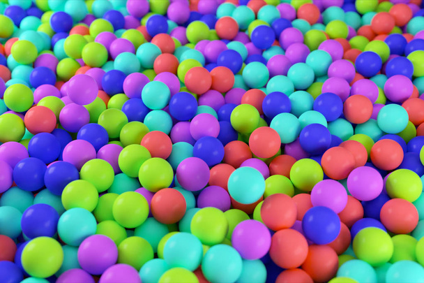 Colorful 3d illustration background from a pile of abstract spheres - Photo, Image