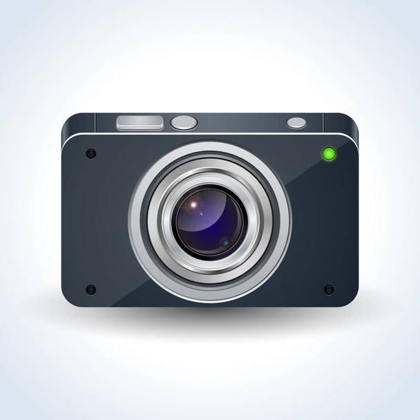 Realistic digital photo camera vector illustration - Vetor, Imagem