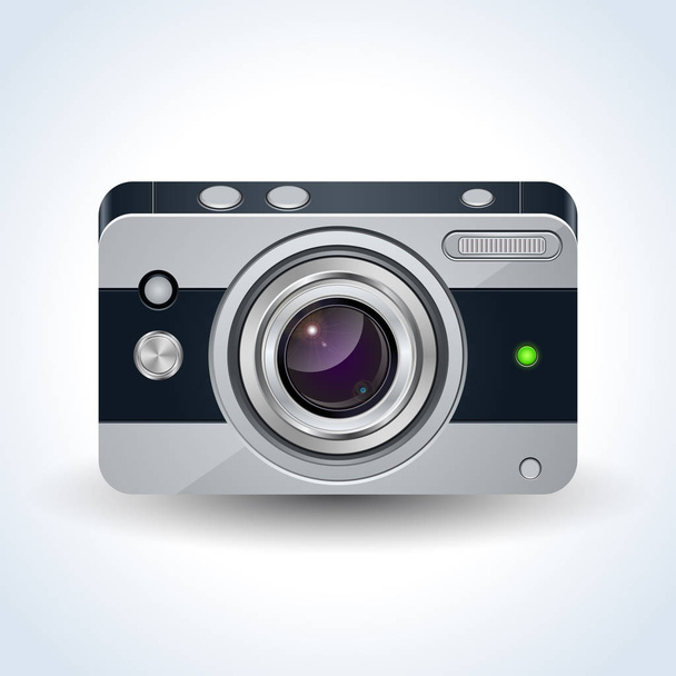 Realistic digital photo camera vector illustration - Vetor, Imagem