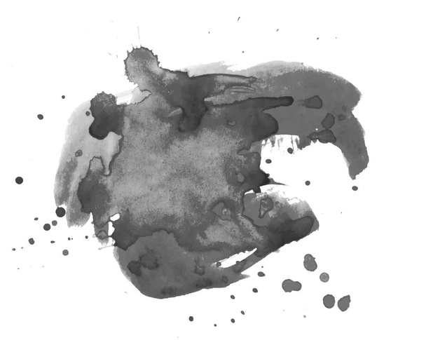 Fekete akvarell folt. Akvarell textúra háttér - Vektor, kép