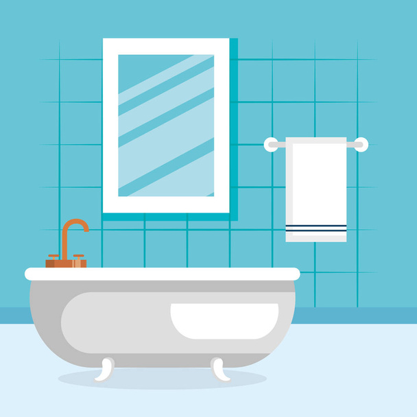 bathroom scene isolated icon - Vector, Image