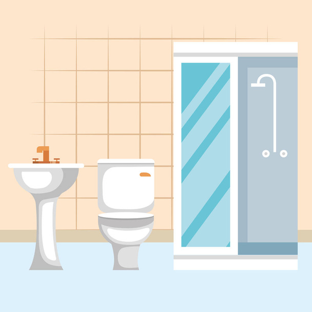cena do banheiro ícone isolado
 - Vetor, Imagem