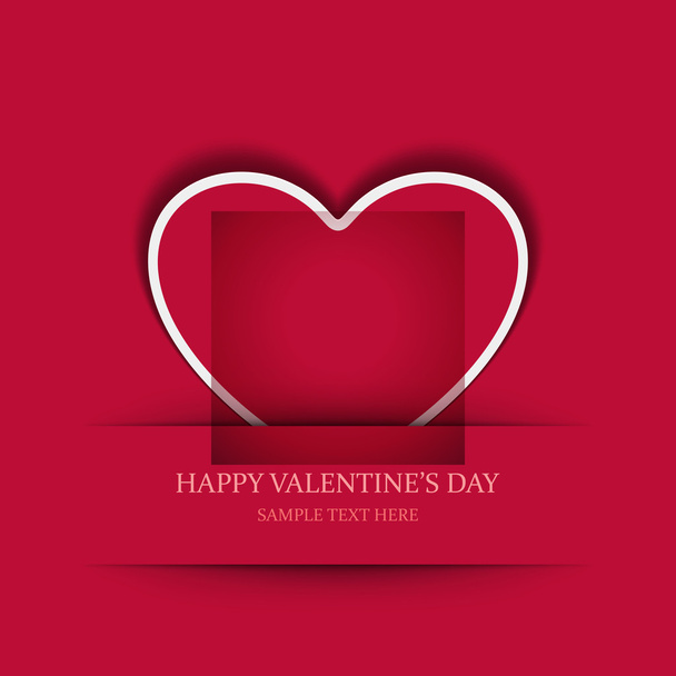 Heart from paper Valentines day card vector background eps 10 - Vektör, Görsel