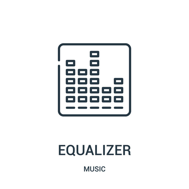 equalizer icon vector from music collection. Thin line equalizer outline icon vector illustration. - Vector, Image