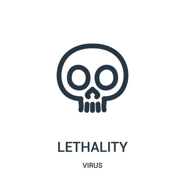 lethality icon vector from virus collection. Thin line lethality outline icon vector illustration. - Vector, Image