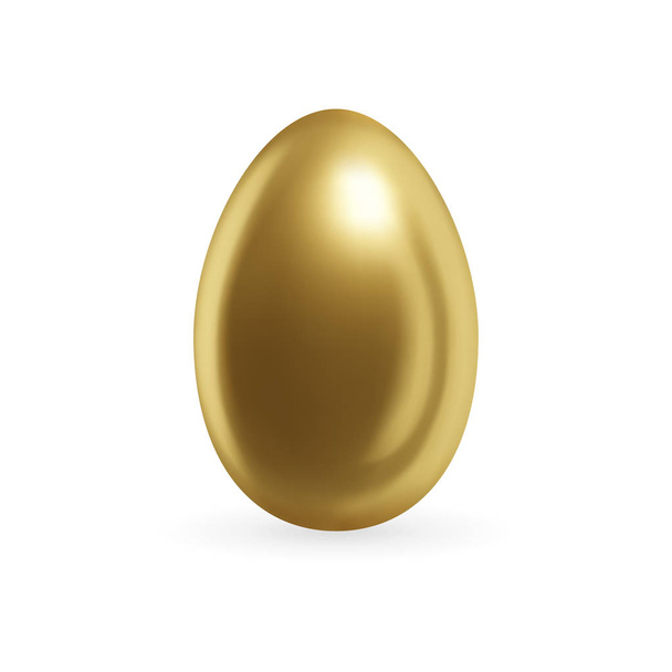 Realistic chicken golden easter egg. Isolated vector illustration. - Vector, Image
