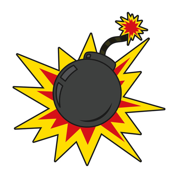 Bombe explosive retro comic pop art cartoon vektor illustration grafik design - Vektor, Bild