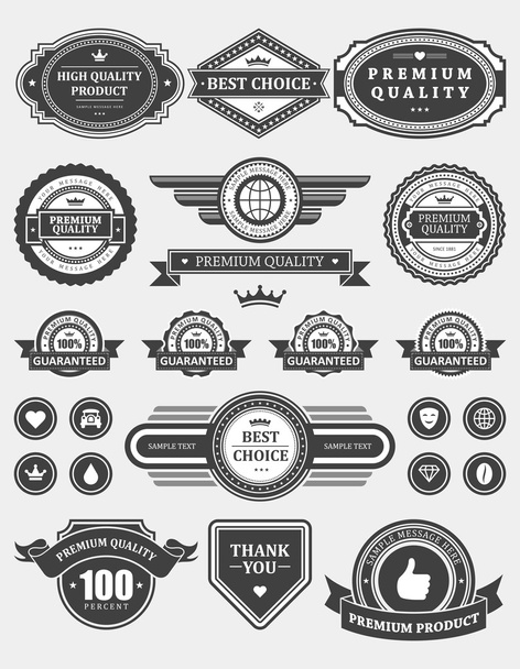 Vintage style retro emblem label collection. Vector design elements. - ベクター画像
