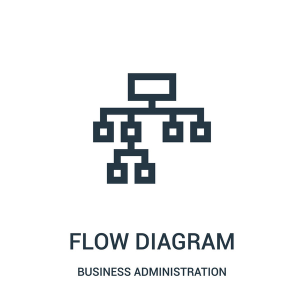 flow diagram icon vector from business administration collection. Thin line flow diagram outline icon vector illustration. - Vector, Image
