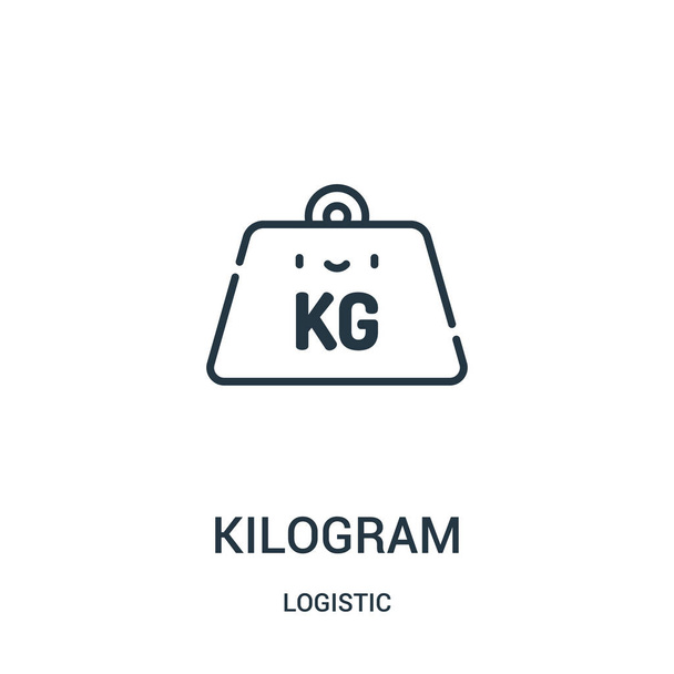 kilogram icon vector from logistic collection. Thin line kilogram outline icon vector illustration. - Vector, Image