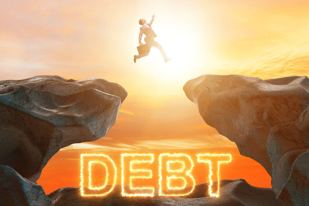 Üzletember adósság- és hitelkoncepcióban - Fotó, kép