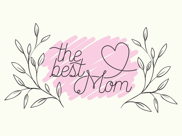 happy mothers day card with herbs circular frame - Vector, Image