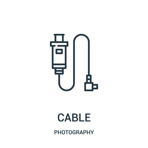 câble icône vecteur de la collection de photographie. Illustration vectorielle d'icône de contour de câble mince
. - Vecteur, image