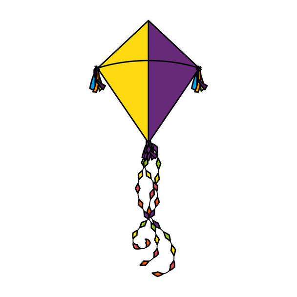 schattig kite vliegende pictogram - Vector, afbeelding