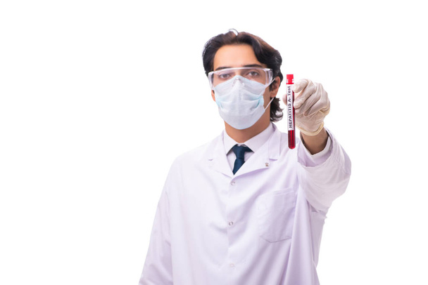 Mladý chemik izolované na bílém pozadí  - Fotografie, Obrázek