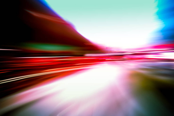 Abstract image of night traffic light trails in the city - Photo, Image
