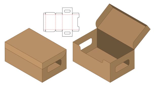 Box packaging die cut template design. 3d mock-up - Vector, Image