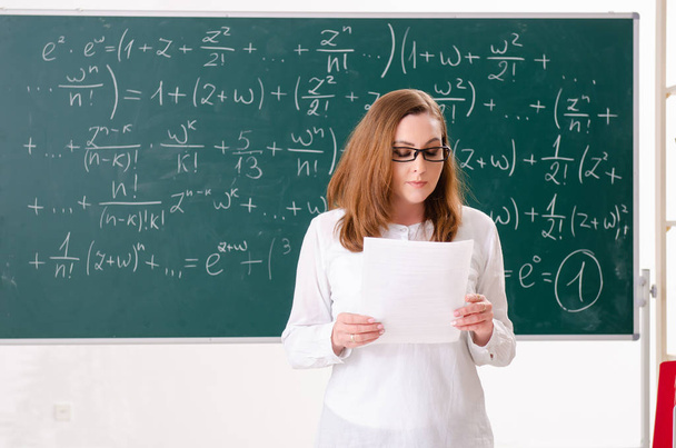 Female math teacher in the classroom  - Photo, Image
