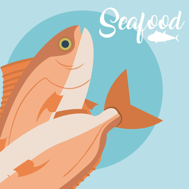Ryby čerstvé mořské plody - Vektor, obrázek