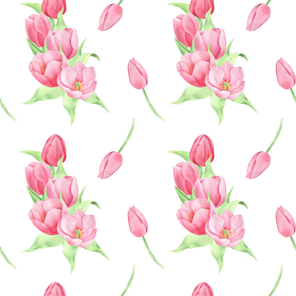 Watercolor spring flowers - 写真・画像