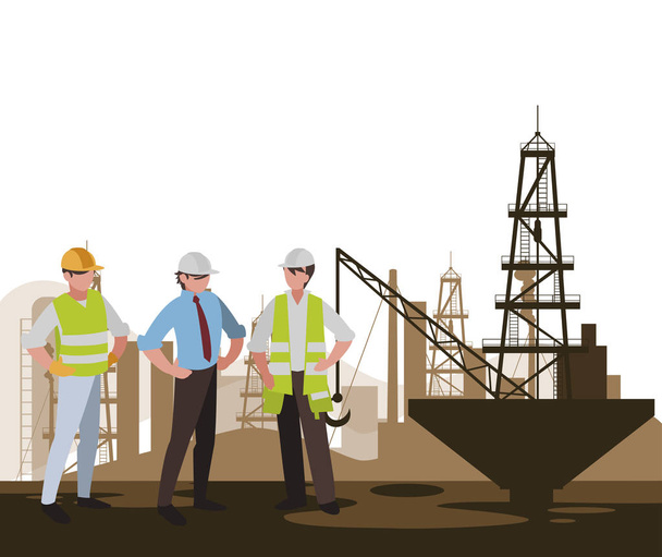 trabajadores de la industria petrolera avatares caracteres
 - Vector, imagen