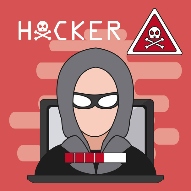 Хакер и кибербезопасность
 - Вектор,изображение