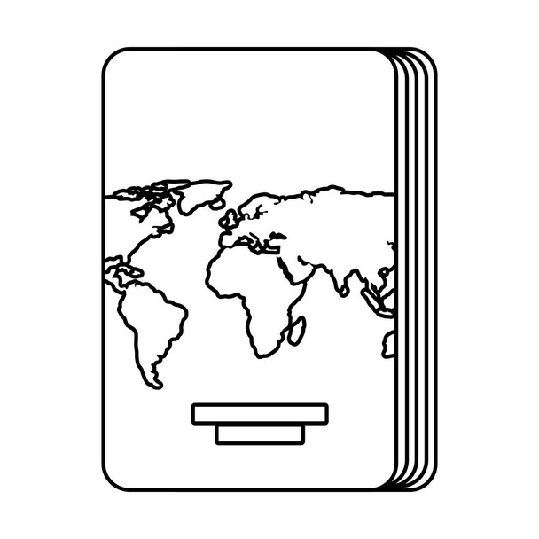passport document isolated icon - Vector, Image