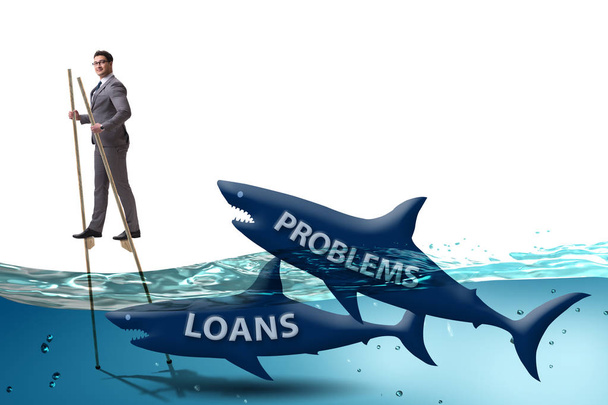 Επιχειρηματίας ασχολείται με επιτυχία με δάνεια και χρέη - Φωτογραφία, εικόνα