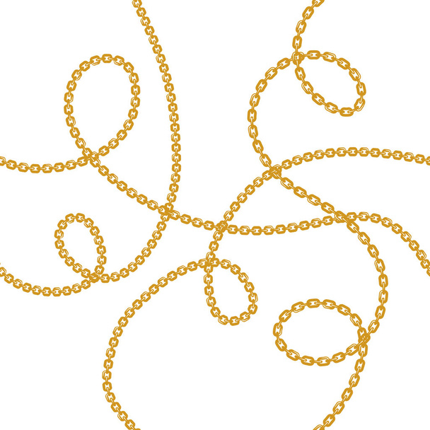 Baroque golden chain background.Seamless pattern. seamless pattern with chains. Vector patch for print, fabric, scarf - Vektor, kép