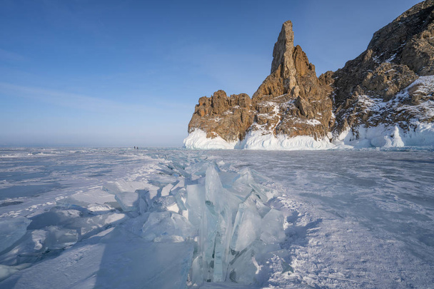 Frozen Baikal lake in winter season, Siberia, Russia - Foto, Imagen
