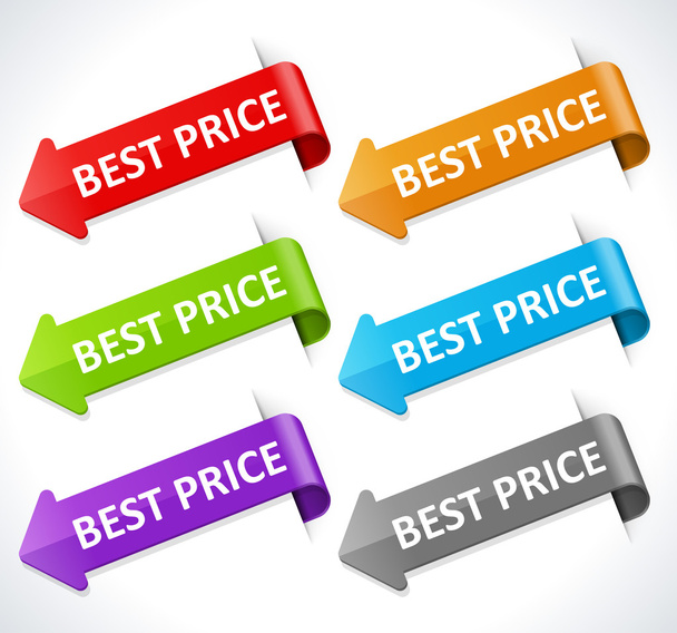 Arrows set and best price message vector illustration Eps 10. - Вектор,изображение
