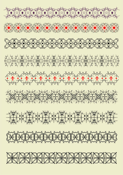 Colección de líneas de reglas ornamentales en diferentes estilos de diseño - Vector, Imagen