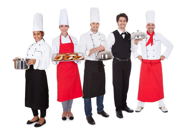 Group of chef and waiters - Foto, afbeelding