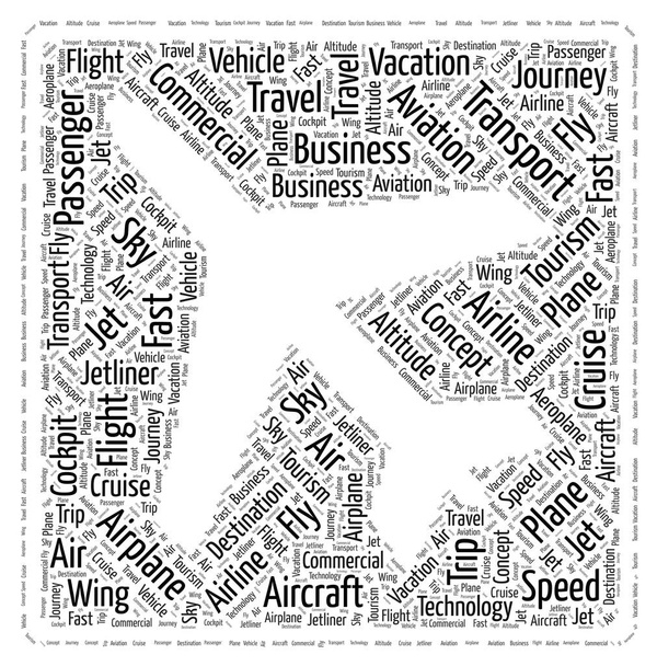 Σύννεφο λέξεων σημάδι αεροπλάνου - Φωτογραφία, εικόνα