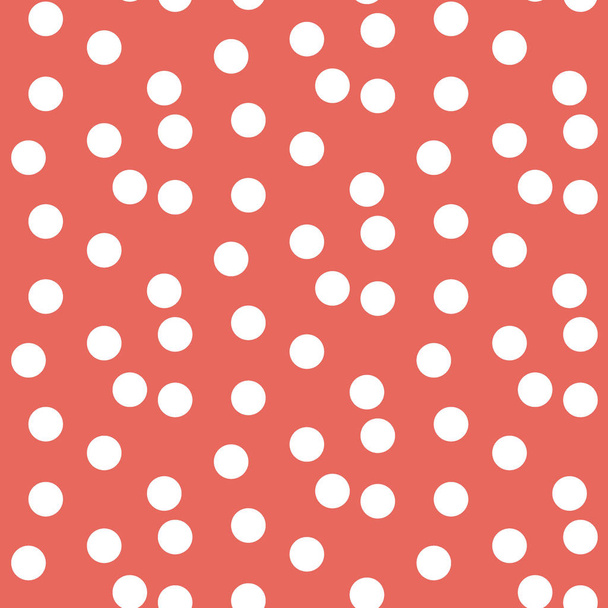Red pastel color background scattered dots seamless pattern - Vector, Image