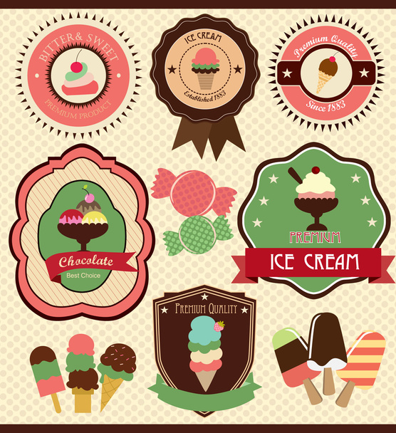 Ice cream labels - Vector, imagen