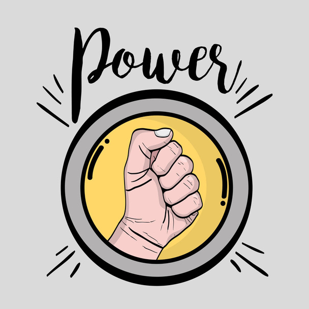 power hand strong revolution protest - Vector, Image