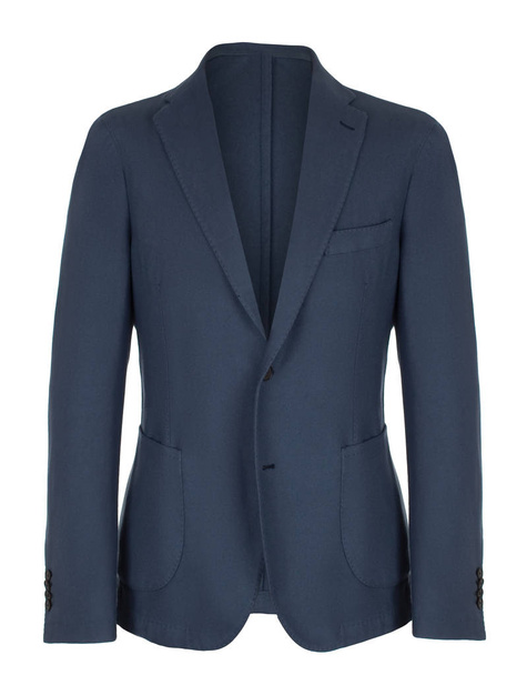Mannelijke luxe klassieke pak blauwe jas, knippen, Ghost mannequin geïsoleerd op witte achtergrond - Foto, afbeelding