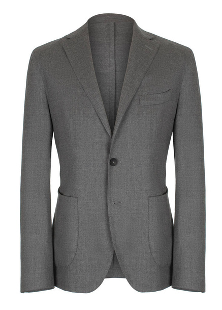 männliche luxuriöse klassische Anzug graue Jacke, Clipping, Geist Schaufensterpuppe isoliert auf weißem Hintergrund - Foto, Bild