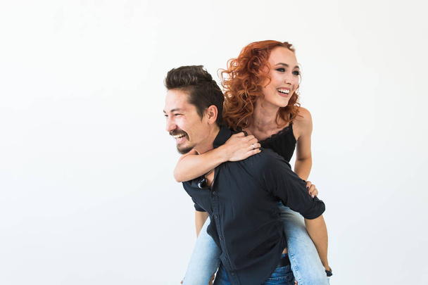 Romantic, passion, people concept - young couple dancing with passion - Φωτογραφία, εικόνα