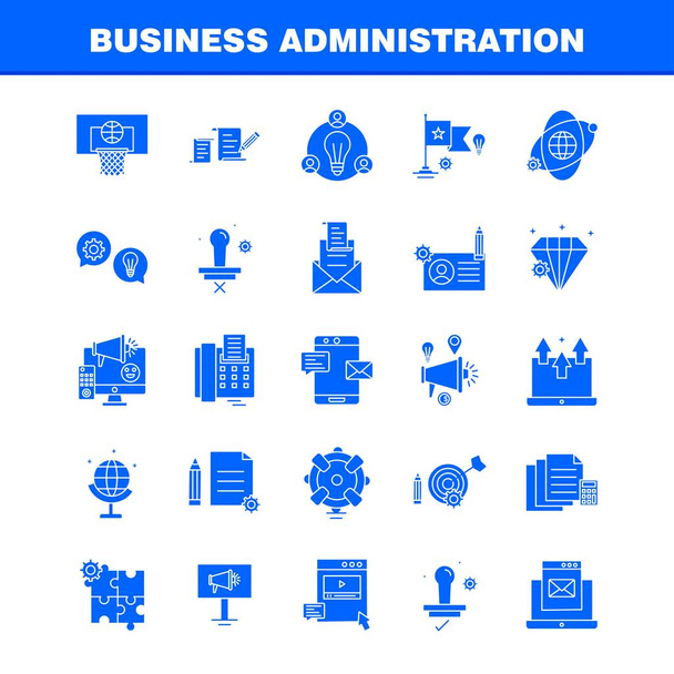 Business Administration Solid Glyph Icons Set per Infografica, Mobile UX / UI Kit e Print Design. Includere: Aula, Classe, Istruzione, Scuola, Lampadina, Idea, Orologio, Premio, Eps 10 Vettore
 - Vettoriali, immagini