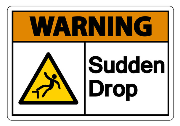 Caution Sudden Drop Symbol Sign On White Background,Vector Illustration - Vector, Image