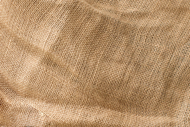 natural fabric linen texture, beige color, unbleached material for design. - Photo, Image