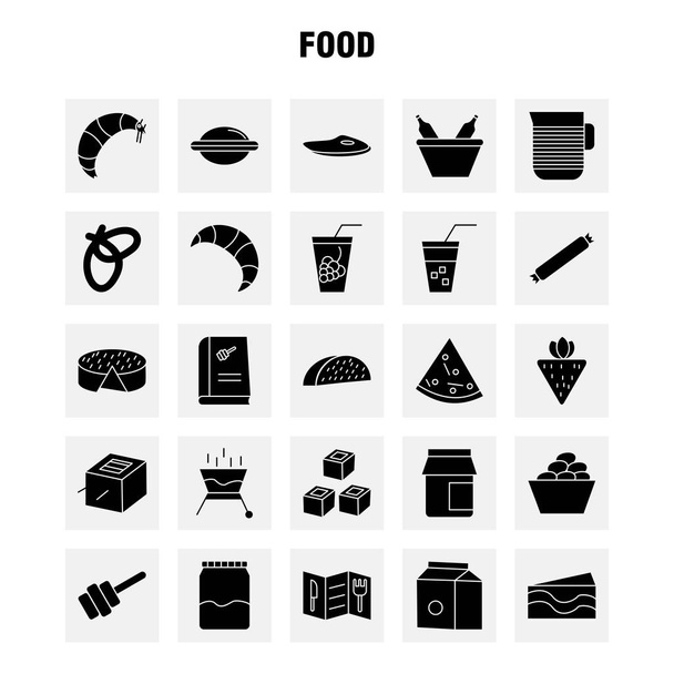 Food  Solid Glyph Icons Set For Infographics, Mobile UX/UI Kit And Print Design. Include: Bbq, Food, Meat, Meal, Bowl, Food, Meal, Rice, Collection Modern Infographic Logo and Pictogram. - Vector - Vector, Image