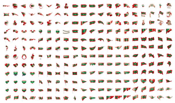 muito grande coleção de bandeiras vetoriais das Maldivas
 - Vetor, Imagem
