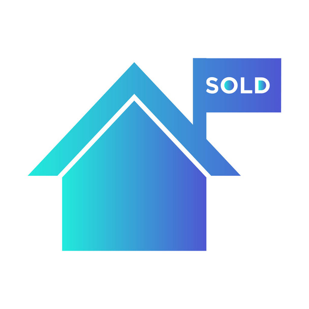 Дом продается знак значок - Продается знак вектора
 - Вектор,изображение