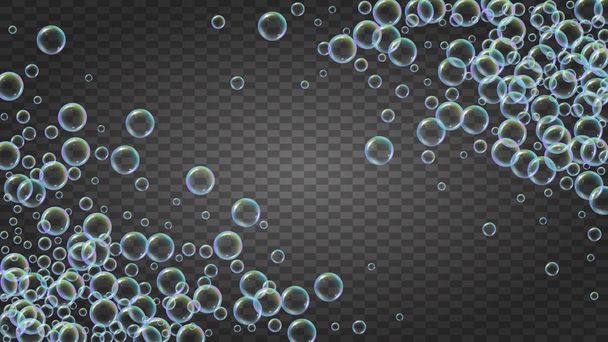 Suds bubble. Detergent bath foam and soap for bathtub. Shampoo. - Vector, Image