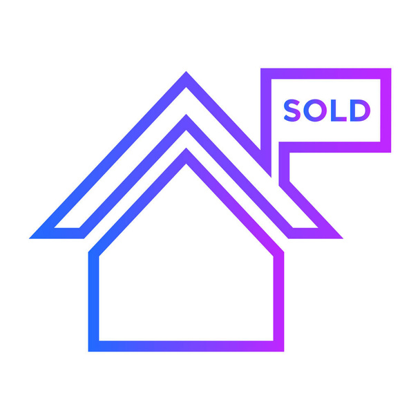 Huis verkocht Sign icon-verkocht teken vector - Vector, afbeelding